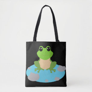 kikker in de vijver tote bag
