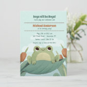 Kikker in de vijver uitnodiging (Staand voorkant)