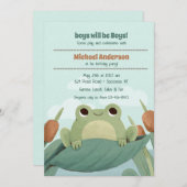 Kikker in de vijver uitnodiging (Voorkant / Achterkant)