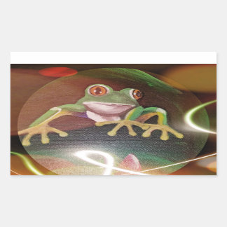 Kikker in een bubbeltje rechthoekige sticker