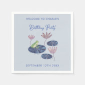 Kikker in een Lily Pond Leuk Verjaardagsfeest Servet (Voorkant)