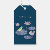 Kikker in een Lily Pond Schattige Baby shower Beda Cadeaulabel (Achterkant)