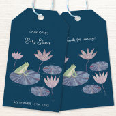 Kikker in een Lily Pond Schattige Baby shower Beda Cadeaulabel