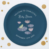 Kikker in een Lily Pond Schattige Baby shower Papieren Bordje