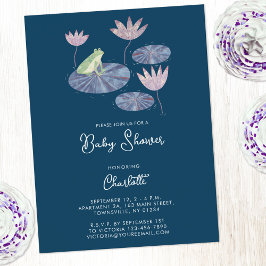 Kikker in een Lily Pond Schattige Baby shower Uitn Briefkaart