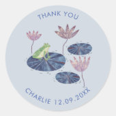 Kikker in een Lily Pond Schattige Dank je Ronde Sticker (Voorkant)