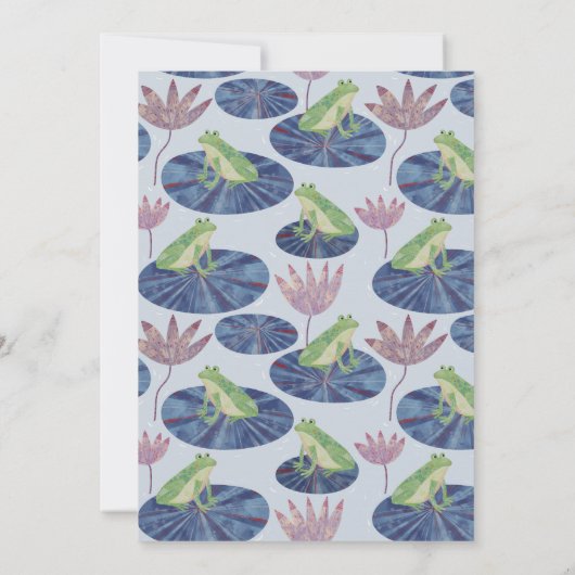 Kikker in een Lily Pond Schattige Kids Verjaardags Kaart (Achterkant)