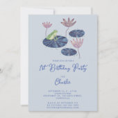 Kikker in een Lily Pond Schattigee Kinder Eerste V Kaart (Voorkant)