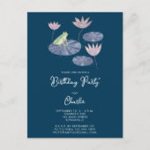 Kikker in een Lily Vijver Kids Verjaardagsfeestuit Briefkaart (Voorkant)