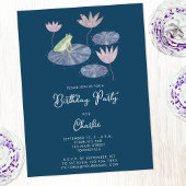 Kikker in een Lily Vijver Kids Verjaardagsfeestuit Briefkaart