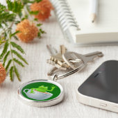 Kikker in een thee sleutelhanger (Zijkant)