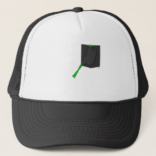 Kikker in een zwarte zak gestoken trucker pet