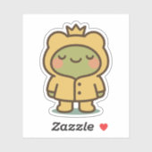 Kikker in Gele Regenjas Sticker (Vel)