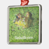 Kikker in groene algen metalen ornament (Links)