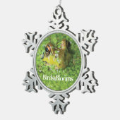 Kikker in groene algen tin sneeuwvlok ornament (Rechts)