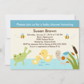 Kikker in het Baby shower Pond/Turtle Kaart (Voorkant)