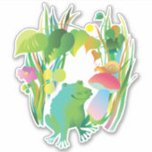 Kikker in het gras sticker (Voorkant)