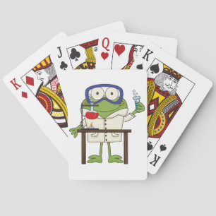 Kikker in het Laboratorium van de Wetenschap Pokerkaarten