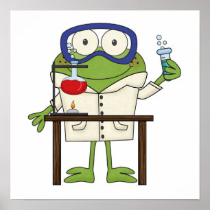 Kikker in het Laboratorium van de Wetenschap Poster