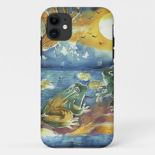 Kikker in het moonlight schilderen Case-Mate iPhone case