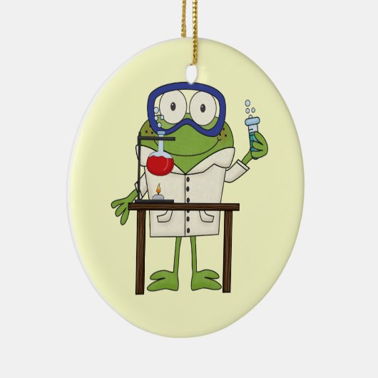 Kikker in het Science Lab Keramisch Ornament (Rechts)