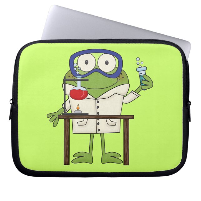 Kikker in het Science Lab Laptop Sleeve (Voorkant)
