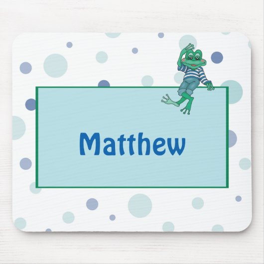 Kikker in Jeans, Birthday, Polka Dots Muismat (Voorkant)