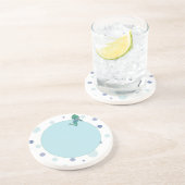 Kikker in Jeans, Birthday, Polka Dots Zandsteen Onderzetter (Zijkant)