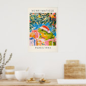 Kikker in Kerstmanhoed Kunstprint Fun Matisse-stij Poster (Keuken)