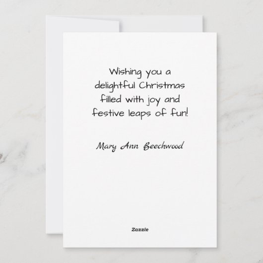 Kikker in kerstmannenhoed Kerstcadeaus van plezier Feestdagenkaart (Achterkant)