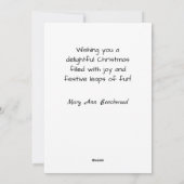 Kikker in kerstmuts Kerstcadeaus van pret Feestdagenkaart (Achterkant)