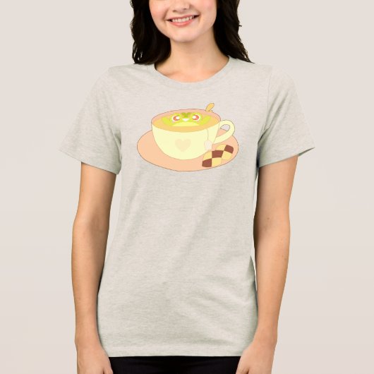 Kikker in kopje thee Tri-Blend shirt (Voorkant)