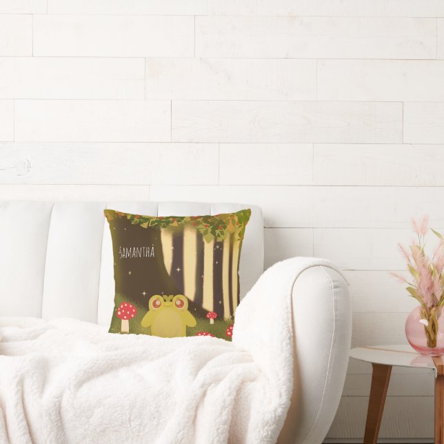 Kikker in magische Natuur Kussen (Bank)