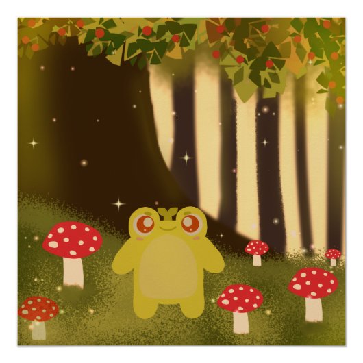 Kikker in magische Natuur Perfect Poster (Voorkant)