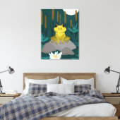 Kikker in Middernachtvijver Muurkunst - Canvas Afdruk (Insitu (Slaapkamer))