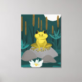 Kikker in Middernachtvijver Muurkunst - Canvas Afdruk (Voorkant)