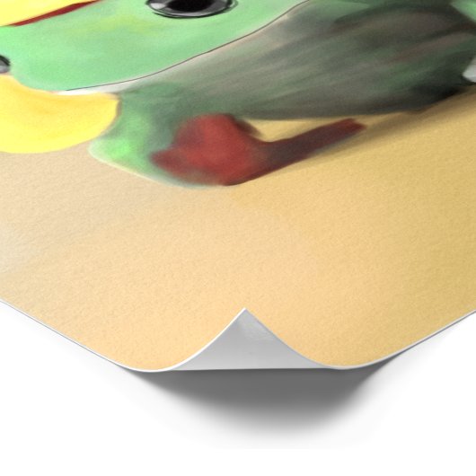 Kikker in pet poster (Hoek)