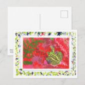 Kikker in rood kook in briefkaart van met de hand  (Voorkant / Achterkant)