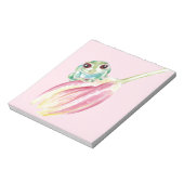 Kikker in roze notitieblok (Linkerzijde)