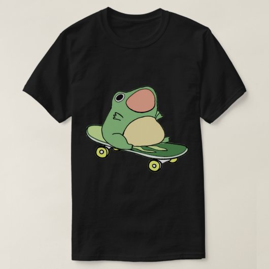 Kikker in skateboard t-shirt (Design voorkant)