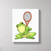 Kikker in Tennis met Tennis racket Canvas Afdruk (Voorkant)