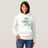 Kikker in Tennis met Tennis racket Hoodie (Voorkant volledig)