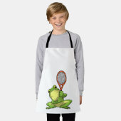 Kikker in Tennis met Tennis racket Schort (Gedragen)