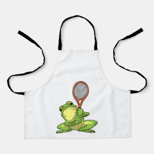 Kikker in Tennis met Tennis racket Schort