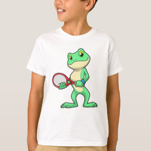 Kikker in Tennis met Tennis racket T-shirt
