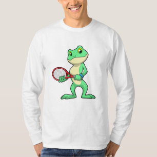 Kikker in Tennis met Tennis racket T-shirt