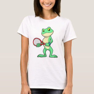Kikker in Tennis met Tennis racket T-shirt