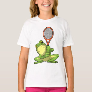 Kikker in Tennis met Tennis racket T-shirt