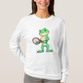 Kikker in Tennis met Tennis racket T-shirt (Voorkant)