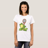 Kikker in Tennis met Tennis racket T-shirt (Voorkant volledig)